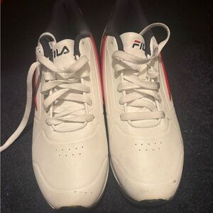 Fila Men's Sneakers in White with Red Accents